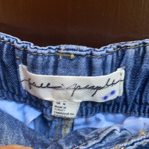 Free People Rider Suit Denim Blue Jeans Size M Wide Leg Pants Only - Picture 10 of 17